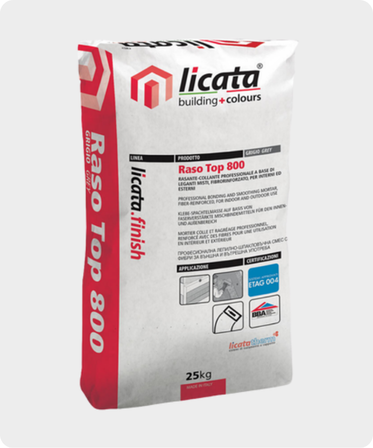 Licata Raso Top 800 premium rendering basecoat and insulation adhesive