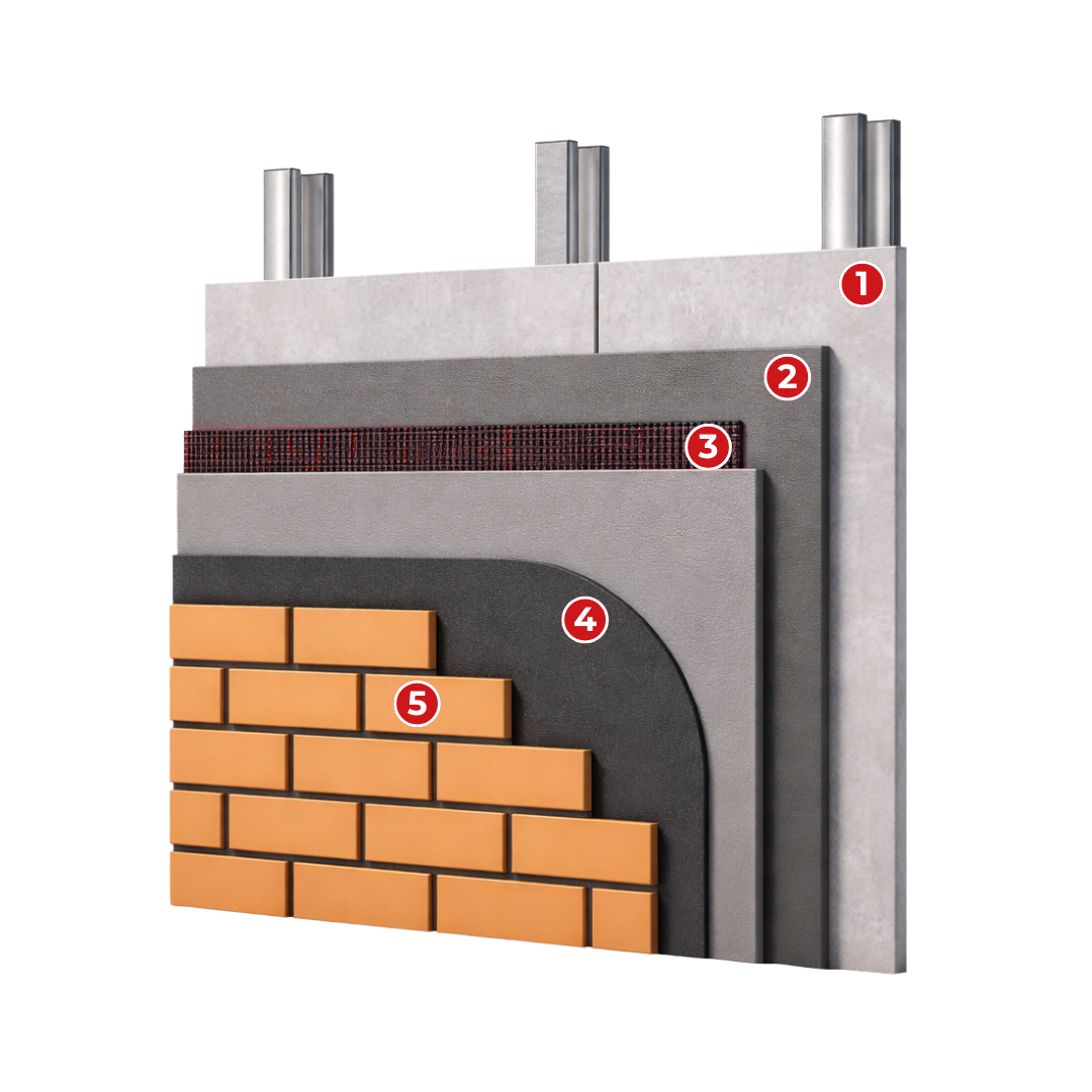 direct fix steel frame mineral brick slips licata