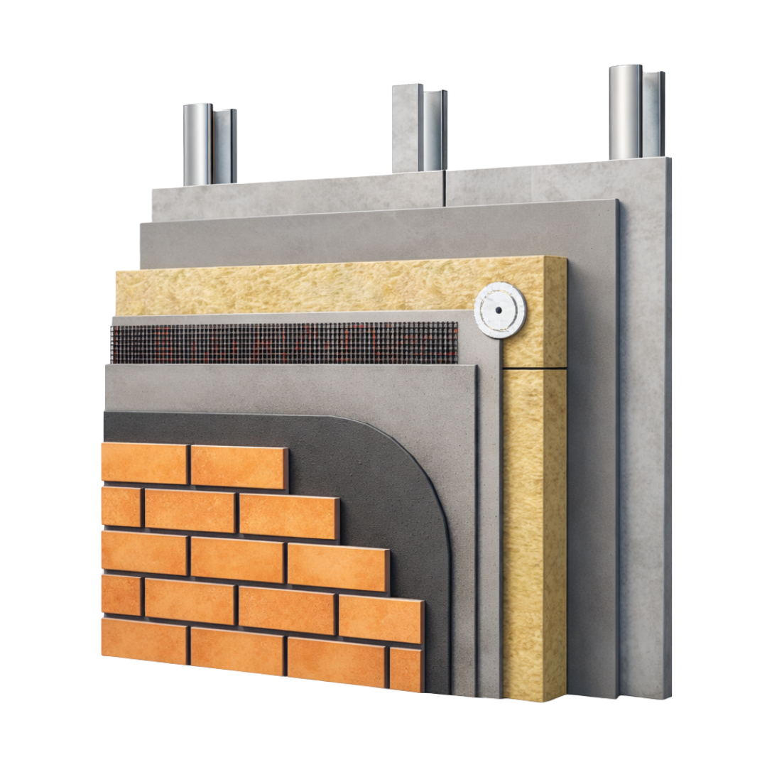 steel frame mineral wool mineral brick slips licata