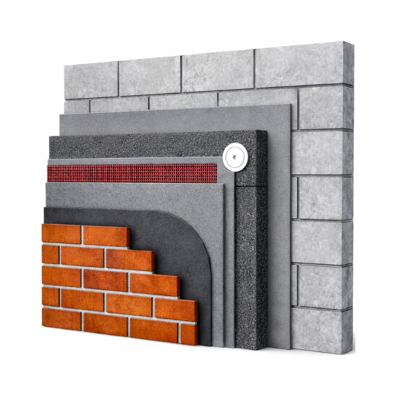 Licata Masonry EPS system with clay brick slip finish