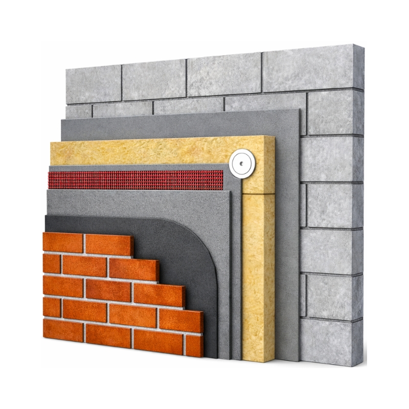 Licata Masonry Mineral Wool system with clay brick slip finish